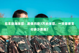 东丰助理保镖：雇佣月薪3万的保镖，一天需要支付多少费用？